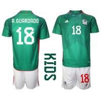 Mexiko Andres Guardado #18 Hemmatröja Barn VM 2022 Kortärmad (+ Korta byxor)